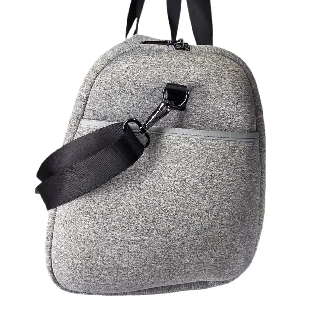 AIMÉE KESTENBERG NEOPRENE DUFFLE BAG – GRAY – TROLLEY SLEEVE – LARGE WEEKENDER